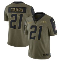 Los Angeles Los Angeles Chargers #21 LaDainian Tomlinson Olive Nike 2021 Salute To Service Limited Player Jersey
