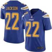 Nike Los Angeles Chargers #22 Justin Jackson Electric Blue Men's Stitched NFL Limited Rush Jersey