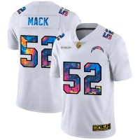 Los Angeles Los Angeles Chargers #52 Khalil Mack Men's White Nike Multi-Color 2020 NFL Crucial Catch Limited NFL Jersey