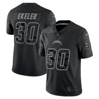 Los Angeles Los Angeles Chargers #30 Austin Ekeler Black Men's Nike NFL Black Reflective Limited Jersey