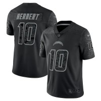 Los Angeles Los Angeles Chargers #10 Justin Herbert Black Men's Nike NFL Black Reflective Limited Jersey