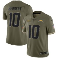 Los Angeles Los Angeles Chargers #10 Justin Herbert Nike Men's 2022 Salute To Service Limited Jersey - Olive