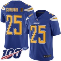 Nike Los Angeles Chargers #25 Melvin Gordon III Electric Blue Men's Stitched NFL Limited Rush 100th Season Jersey