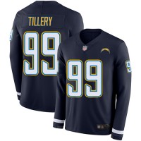 Nike Los Angeles Chargers #99 Jerry Tillery Navy Blue Team Color Men's Stitched NFL Limited Therma Long Sleeve Jersey