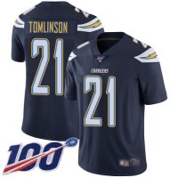 Nike Los Angeles Chargers #21 LaDainian Tomlinson Navy Blue Team Color Men's Stitched NFL 100th Season Vapor Limited Jersey