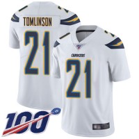 Nike Los Angeles Chargers #21 LaDainian Tomlinson White Men's Stitched NFL 100th Season Vapor Limited Jersey