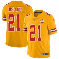 Nike Kansas City Chiefs #21 Bashaud Breeland Gold Men's Stitched NFL Limited Inverted Legend Jersey