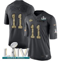 Nike Kansas City Chiefs #11 Demarcus Robinson Black Super Bowl LIV 2020 Men's Stitched NFL Limited 2016 Salute to Service Jersey