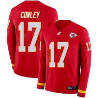 Nike Kansas City Chiefs #17 Chris Conley Red Team Color Men's Stitched NFL Limited Therma Long Sleeve Jersey