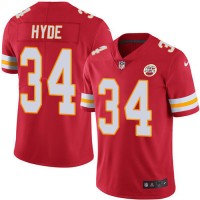 Nike Kansas City Chiefs #34 Carlos Hyde Red Team Color Men's Stitched NFL Vapor Untouchable Limited Jersey