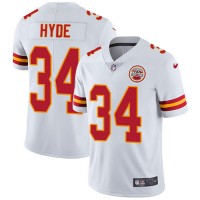 Nike Kansas City Chiefs #34 Carlos Hyde White Men's Stitched NFL Vapor Untouchable Limited Jersey