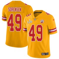 Nike Kansas City Chiefs #49 Daniel Sorensen Gold Men's Super Bowl LV Bound Stitched NFL Limited Inverted Legend Jersey