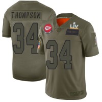 Nike Kansas City Chiefs #34 Darwin Thompson Camo Men's Super Bowl LV Bound Stitched NFL Limited 2019 Salute To Service Jersey