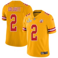 Nike Kansas City Chiefs #2 Dustin Colquitt Gold Men's Super Bowl LV Bound Stitched NFL Limited Inverted Legend Jersey