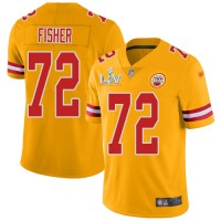 Nike Kansas City Chiefs #72 Eric Fisher Gold Men's Super Bowl LV Bound Stitched NFL Limited Inverted Legend Jersey