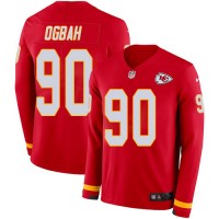 Nike Kansas City Chiefs #90 Emmanuel Ogbah Red Team Color Men's Stitched NFL Limited Therma Long Sleeve Jersey