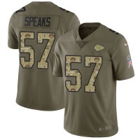 Nike Kansas City Chiefs #57 Breeland Speaks Olive/Camo Men's Stitched NFL Limited 2017 Salute To Service Jersey