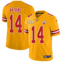 Nike Kansas City Chiefs #14 Sammy Watkins Gold Men's Super Bowl LV Bound Stitched NFL Limited Inverted Legend Jersey