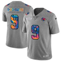 Kansas City Kansas City Chiefs #9 JuJu Smith-Schuster Men's Nike Multi-Color 2020 NFL Crucial Catch NFL Jersey Greyheather