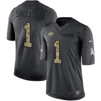 Nike Kansas City Chiefs #1 Leon Sandcastle Black Men's Stitched NFL Limited 2016 Salute to Service Jersey
