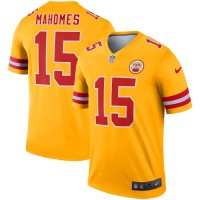 Kansas City Kansas City Chiefs #15 Patrick Mahomes Nike Men's Gold Inverted Legend Jersey