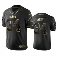 Nike Kansas City Chiefs #34 Carlos Hyde Black Golden Limited Edition Stitched NFL Jersey
