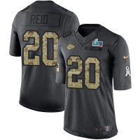 Nike Kansas City Chiefs #20 Justin Reid Black Super Bowl LVII Patch Men's Stitched NFL Limited 2016 Salute to Service Jersey