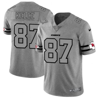 Kansas City Kansas City Chiefs #87 Travis Kelce Men's Nike Gray Gridiron II Vapor Untouchable Limited NFL Jersey