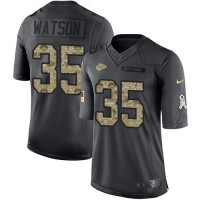 Nike Kansas City Chiefs #35 Jaylen Watson Black Men's Stitched NFL Limited 2016 Salute to Service Jersey