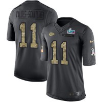 Nike Kansas City Chiefs #11 Marquez Valdes-Scantling Black Super Bowl LVII Patch Men's Stitched NFL Limited 2016 Salute to Service Jersey