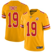 Nike Kansas City Chiefs #19 Kadarius Toney Gold Men's Stitched NFL Limited Inverted Legend Jersey