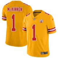 Nike Kansas City Chiefs #1 Jerick McKinnon Gold Men's Stitched NFL Limited Inverted Legend Jersey