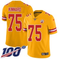 Nike Kansas City Chiefs #75 Darian Kinnard Gold Men's Stitched NFL Limited Inverted Legend 100th Season Jersey