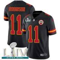 Nike Kansas City Chiefs #11 Demarcus Robinson Black Super Bowl LIV 2020 Men's Stitched NFL Limited Rush Jersey