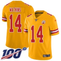 Nike Kansas City Chiefs #14 Sammy Watkins Gold Men's Stitched NFL Limited Inverted Legend 100th Season Jersey