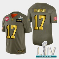 Kansas City Kansas City Chiefs #17 Mecole Hardman Men's Nike Olive Gold Super Bowl LIV 2020 2019 Salute to Service Limited NFL 100 Jersey
