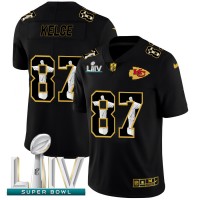 Kansas City Kansas City Chiefs #87 Travis Kelce Nike Carbon Black Super Bowl LIV 2020 Vapor Cristo Redentor Limited NFL Jersey