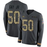 Nike Kansas City Chiefs #50 Willie Gay Jr. Anthracite Salute to Service Men's Stitched NFL Limited Therma Long Sleeve Jersey