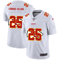 Kansas City Kansas City Chiefs #25 Clyde Edwards-Helaire White Men's Nike Team Logo Dual Overlap Limited NFL Jersey