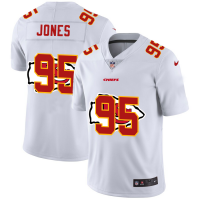 Kansas City Kansas City Chiefs #95 Chris Jones White Men's Nike Team Logo Dual Overlap Limited NFL Jersey