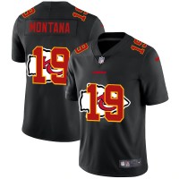 Kansas City Kansas City Chiefs #19 Joe Montana Men's Nike Team Logo Dual Overlap Limited NFL Jersey Black