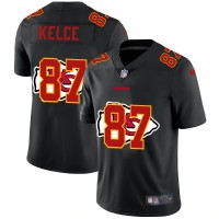 Kansas City Kansas City Chiefs #87 Travis Kelce Men's Nike Team Logo Dual Overlap Limited NFL Jersey Black