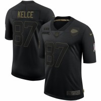Kansas City Kansas City Chiefs #87 Travis Kelce Nike 2020 Salute To Service Limited Jersey Black