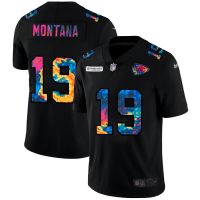 Kansas City Kansas City Chiefs #19 Joe Montana Men's Nike Multi-Color Black 2020 NFL Crucial Catch Vapor Untouchable Limited Jersey