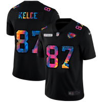 Kansas City Kansas City Chiefs #87 Travis Kelce Men's Nike Multi-Color Black 2020 NFL Crucial Catch Vapor Untouchable Limited Jersey