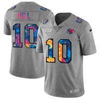 Kansas City Kansas City Chiefs #10 Tyreek Hill Men's Nike Multi-Color 2020 NFL Crucial Catch NFL Jersey Greyheather