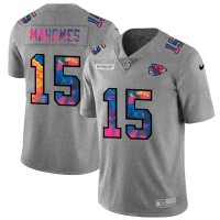 Kansas City Kansas City Chiefs #15 Patrick Mahomes Men's Nike Multi-Color 2020 NFL Crucial Catch NFL Jersey Greyheather