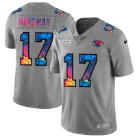 Kansas City Kansas City Chiefs #17 Mecole Hardman Men's Nike Multi-Color 2020 NFL Crucial Catch NFL Jersey Greyheather