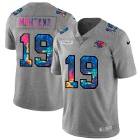 Kansas City Kansas City Chiefs #19 Joe Montana Men's Nike Multi-Color 2020 NFL Crucial Catch NFL Jersey Greyheather
