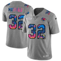 Kansas City Kansas City Chiefs #32 Tyrann Mathieu Men's Nike Multi-Color 2020 NFL Crucial Catch NFL Jersey Greyheather